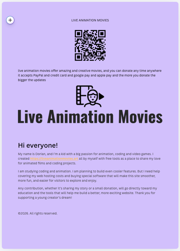 live animation movies flyer